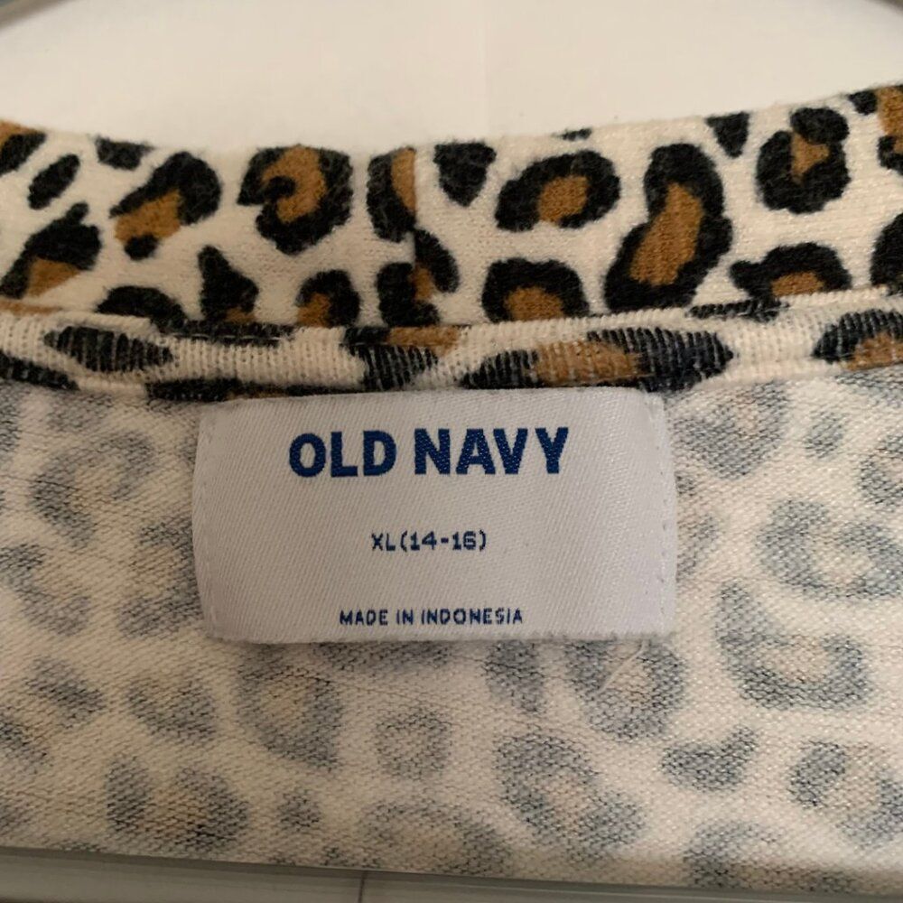Old Navy Leopard Print Long Sleeve Bolero Cardigan Girls XL Fits Women XS/S - Picture 4 of 9